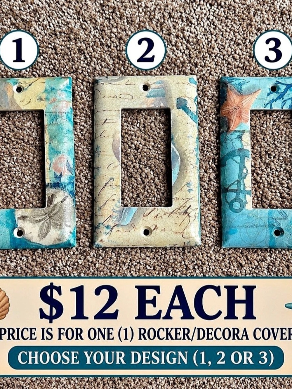3 designs available — choose #1, #2 or #3
💲 $12 each PRICE IS FOR ONE COVER